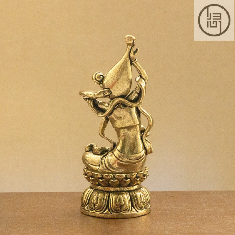 归心堂敦煌飞天黄铜摆件