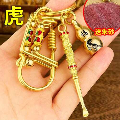 归心创意纯手工黄铜小鸟钥匙扣