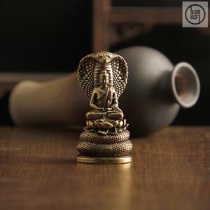 归心铜艺蛇眼释迦牟尼佛摆件｜