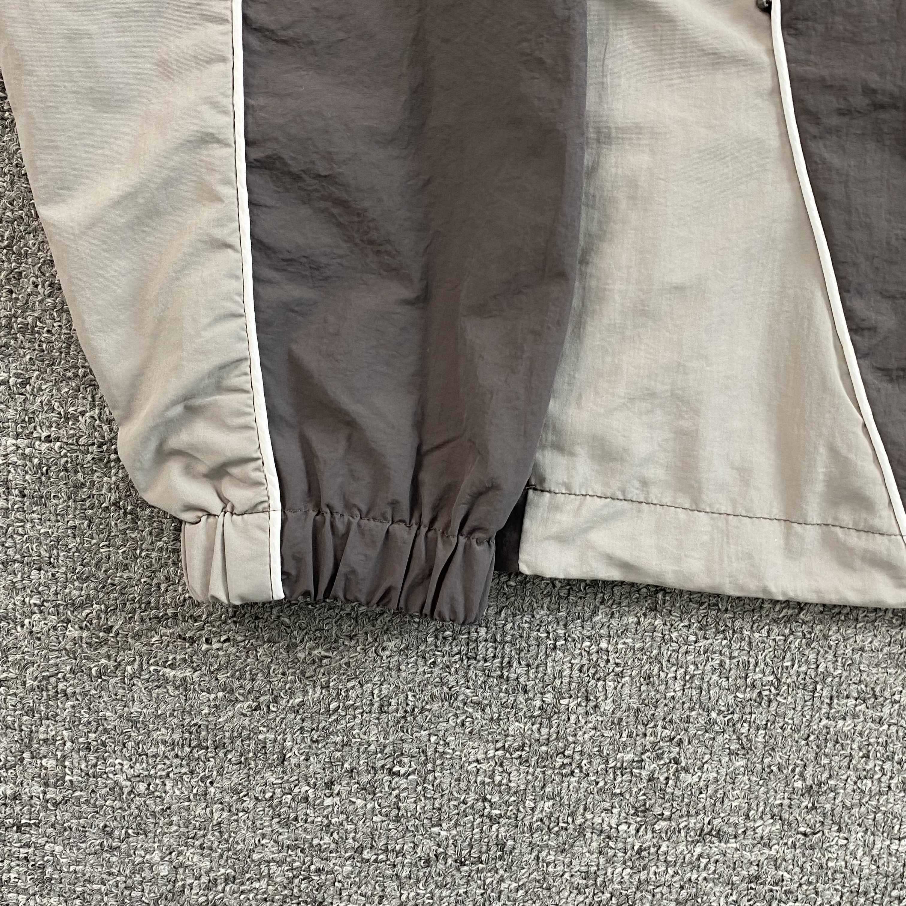 thumbnail for Trendy fashion embroidery basic logo contrast stitching half-zip hooded trench coat