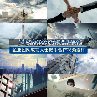 A057公司企业共赢商务谈判成功人士签约合作握手网络安全视频素材