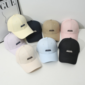Jen彩帽硬顶字母刺绣棒球帽男女通用显脸小遮阳防晒鸭舌帽四季