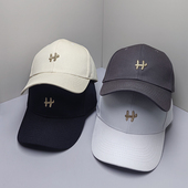 字母H百搭新款 棒球帽子女韩版 刺绣宽檐显脸小大头围遮阳鸭舌帽