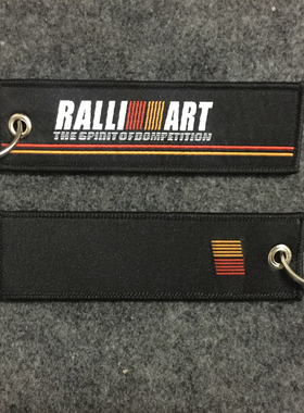 三菱翼神EVO LANCER钥匙挂件改装刺绣提花钥匙扣