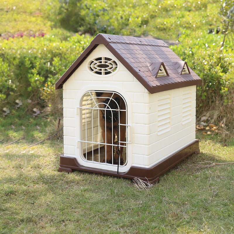 大号可拆洗狗窝塑料宠物屋狗房子防晒防雨户内户外狗笼可拆装狗屋