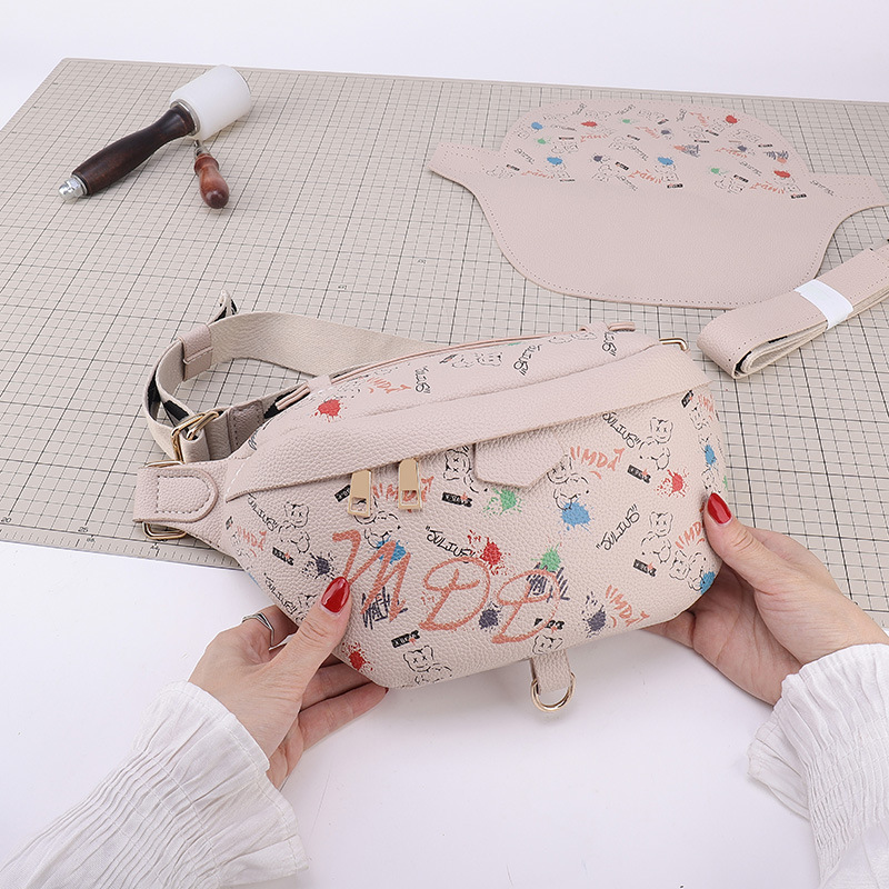 【玲玲推荐】情侣涂鸦胸包diy手工编织包包自制材料包亲手做腰包