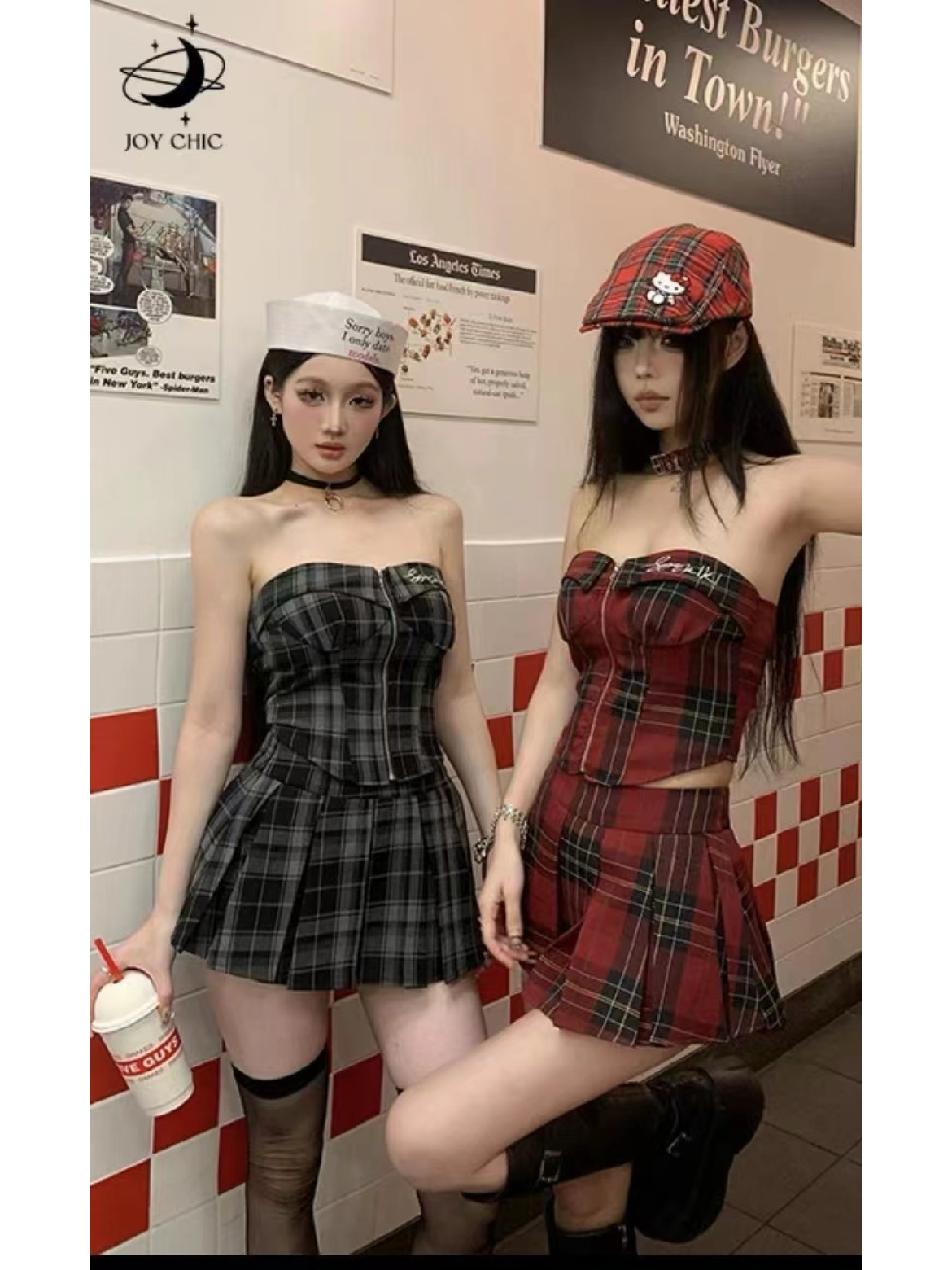 辣妹套装夏御姐性感抹胸上衣百褶半身裙炸街减龄时尚高级感两件套