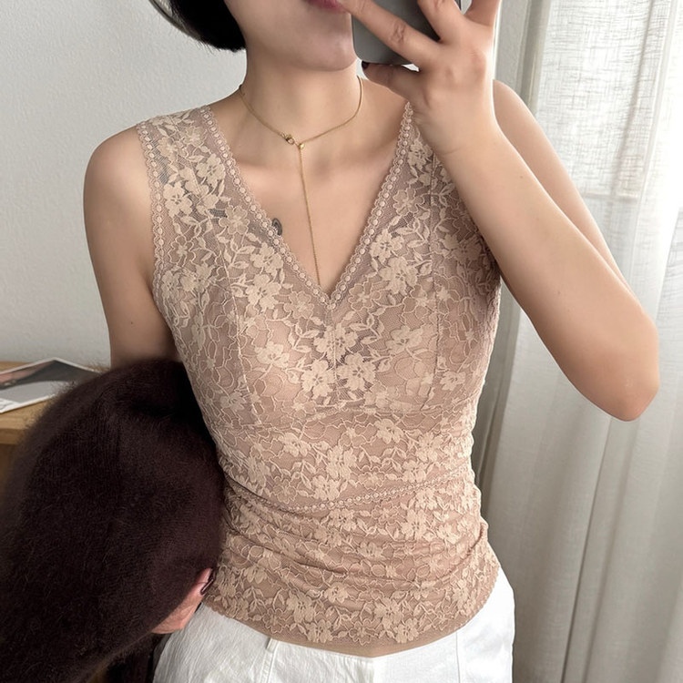 黛美芮冬季新品法式保暖背心