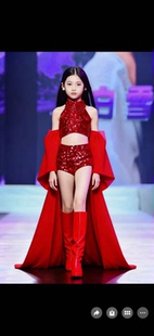 女童模特走秀潮服时尚新中式国风表演服唱歌礼服女孩古筝演出服