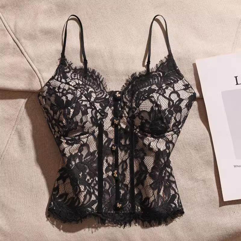 法式加绒性感蕾丝吊带背心女v领带胸垫内搭外穿修身显瘦打底上衣,女装/女士精品,背心吊带,淘宝优惠券,粉丝福利购,淘宝优惠卷