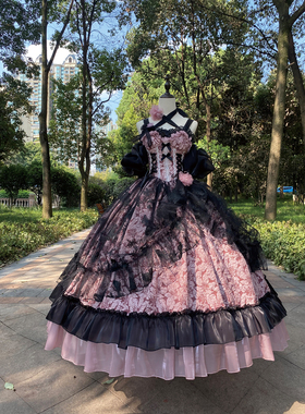 星未眠lolita美狄亚之吻sp万圣魔女暗黑亚哥特花嫁cla原创连衣裙
