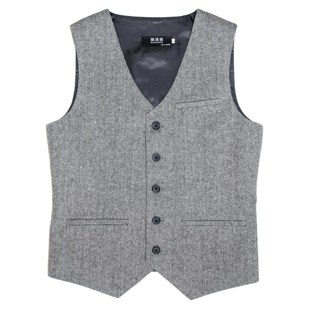 秋冬款人字纹羊毛英伦复古男士马甲粗花呢内搭坎肩背心外套定做,男装,常规马甲,淘宝优惠券,粉丝福利购,淘宝优惠卷