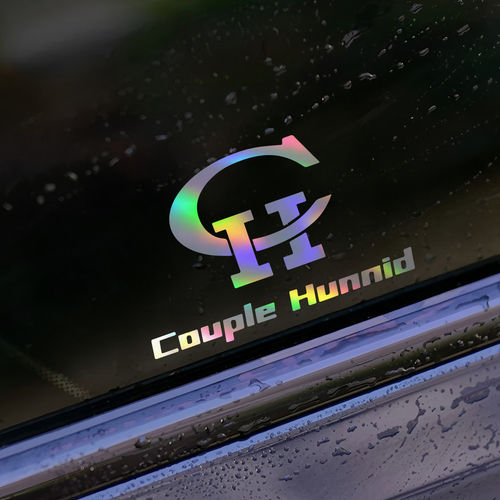 谢帝 CH 汽车车贴 Couple Hunnid 说唱歌迷车窗防水反光装饰贴纸