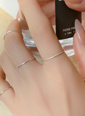 2026s925银韩风光面素圈食指线条