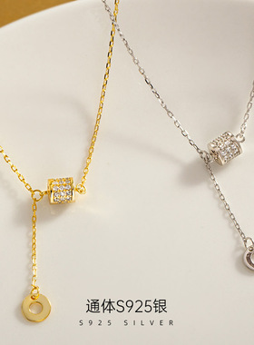 新款S925银小蛮腰流苏项链女夏季