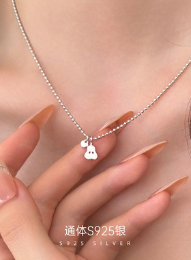 新款S925银雪梨切片爱心项链女小