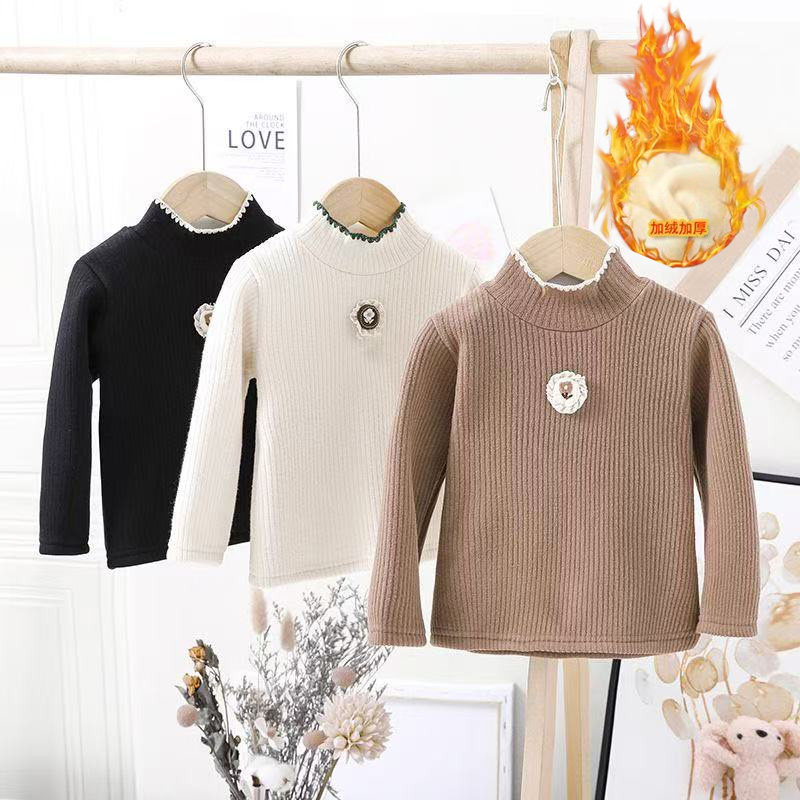 女童打底衫秋冬装儿童洋气宝宝长袖t恤加绒加厚保暖百搭上衣,童装/婴儿装/亲子装,T恤,淘宝优惠券,粉丝福利购,淘宝优惠卷