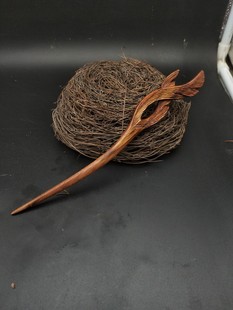 海南黄梨杨紫沉香如屑羽翎簪子复古休闲百搭手工定制情侣节日礼品