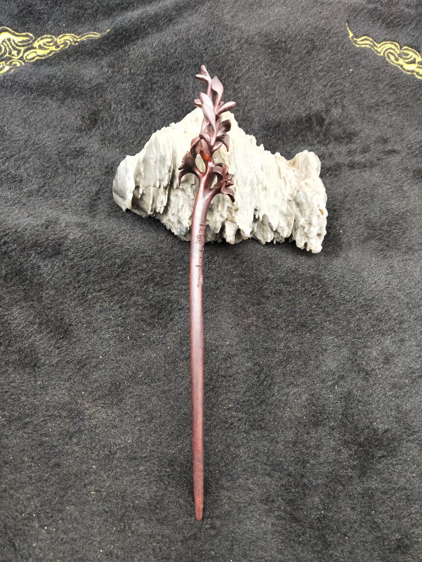 紫檀原创手工定制精品百合花簪子复古风宫廷结婚情侣节日收藏礼品