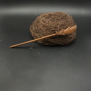 私人定制绿檀香名星同款复古风旗袍百搭男女款精美发簪步遥大师雕