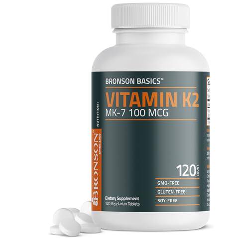 美国Bronson Vitamin K2 MK-7维生素K2+MK-7强健骨骼120片