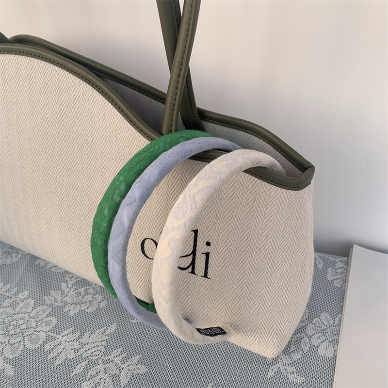 新款丝绵蕾丝柔软发箍显白绿