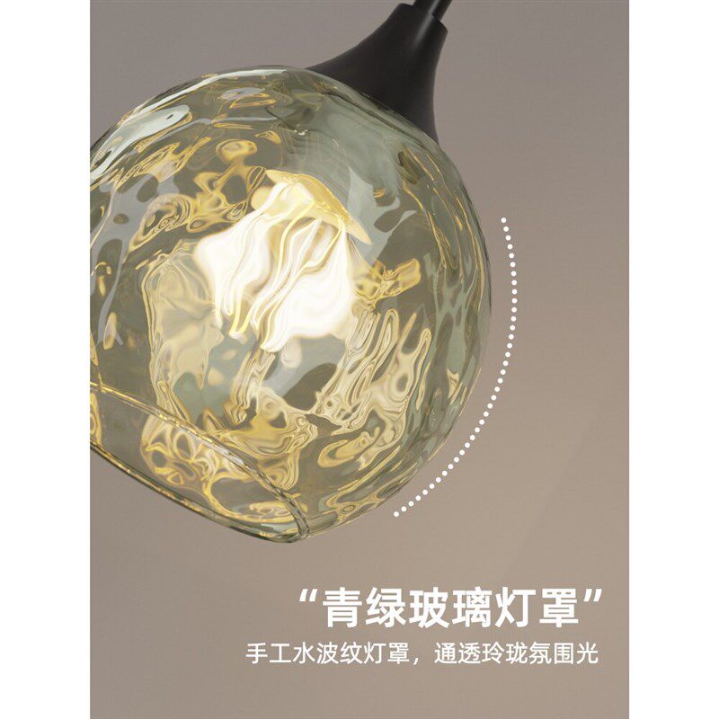 意式轻奢青绿泡玻璃壁灯墙灯卧室床头高级感客厅背景玄关楼梯装饰