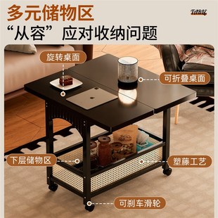 精选实木边几折叠桌客厅可移动沙发小桌子茶几卧室家用收纳储物小