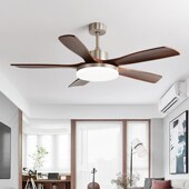 60寸大风力吊扇灯客厅饭厅家用实木静音中式 卧室变频一体中山吊灯