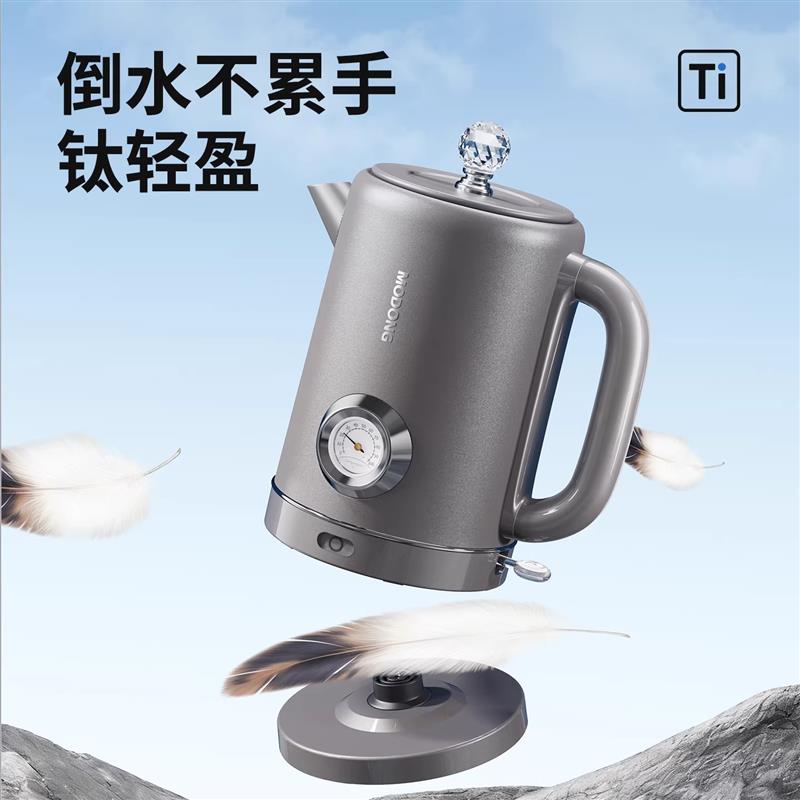 德国纯钛复古电水壶1.8L大容量24H保温自动断电健康钛内胆烧水壶