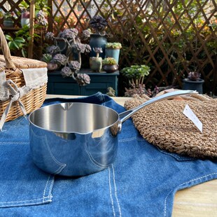 三层钢迷你款304不锈钢14cm奶锅宝宝辅食热奶煮蛋小容量可电磁炉