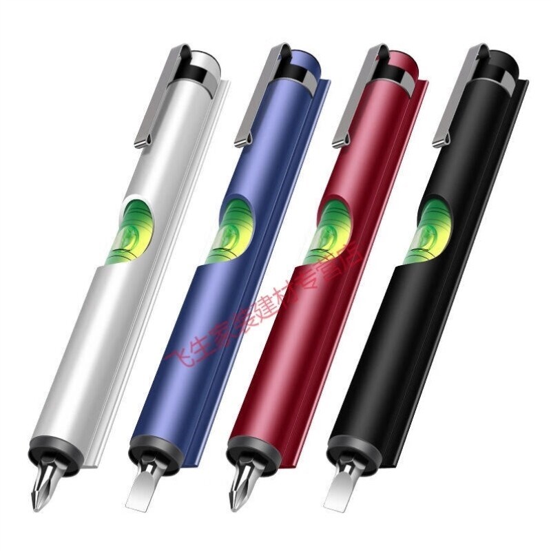 迷你笔式水平尺铝合平仪多用途水平测量工具安装水平尺子批头魅海