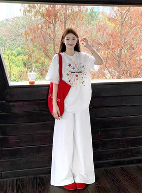 纯棉正肩白色短袖t恤女2025新款夏季设计感小众宽松美式半袖上衣