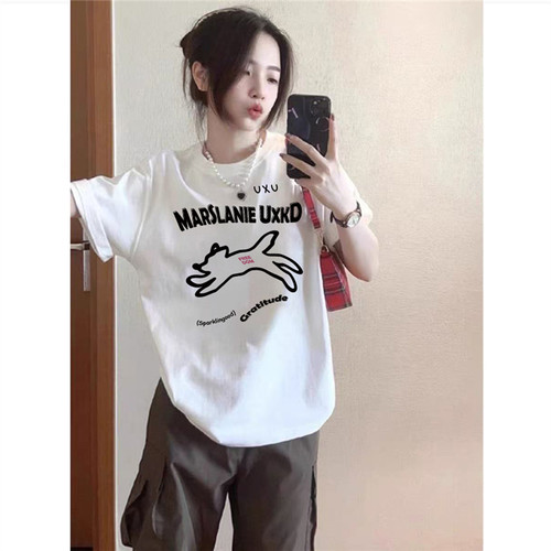 夏季美式超火ins正肩短袖t恤女