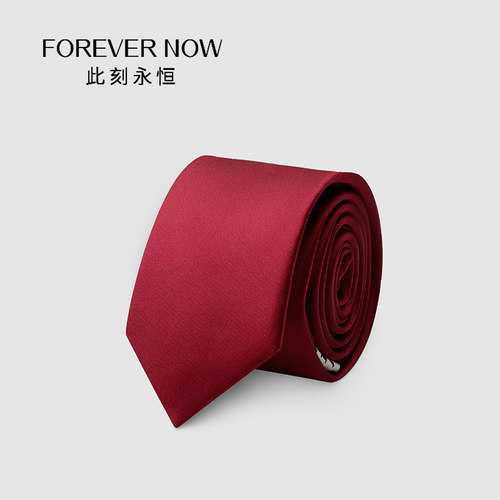韩版细窄款红色小领带
