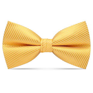 黄色领结男士婚礼正装时尚英伦风单折新郎结婚衬衫伴郎蝴蝶结演出