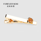 配饰 结婚轻奢高级感金色玫瑰花领夹子新郎婚礼正装 西装 领带夹男士