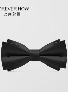 「FOREVER NOW」黑色领结男新郎伴郎结婚婚礼男士西装纯色蝴蝶结