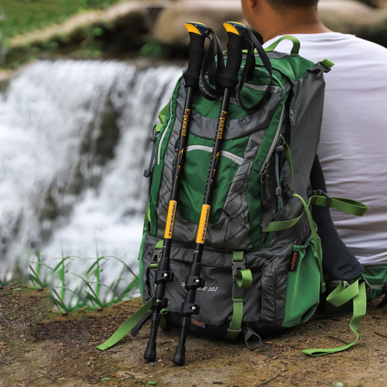 适用户外爬山折叠登山杖超轻铝合金手仗徒步装备防滑伸缩多功能老