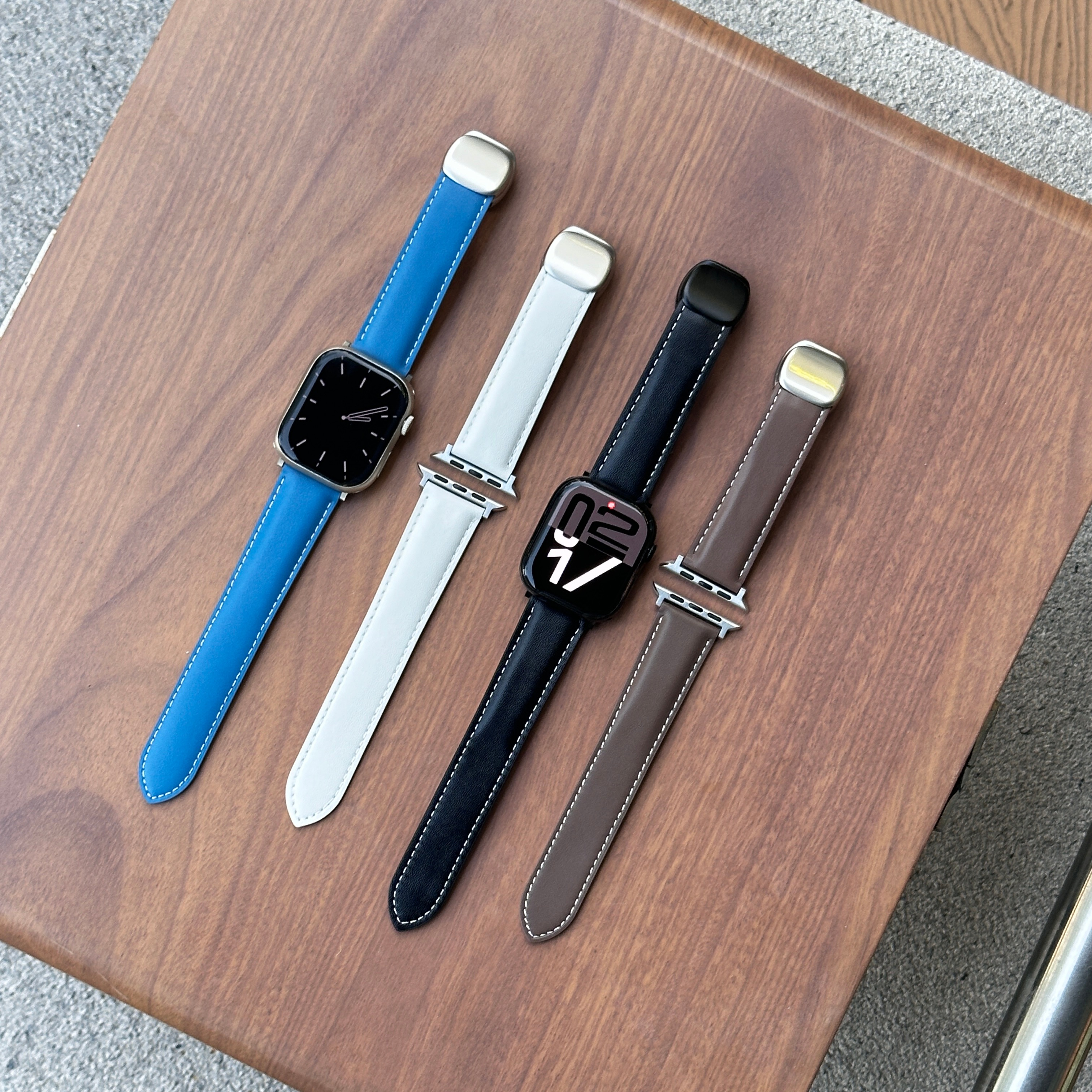 适用于苹果手表皮质磁吸表带