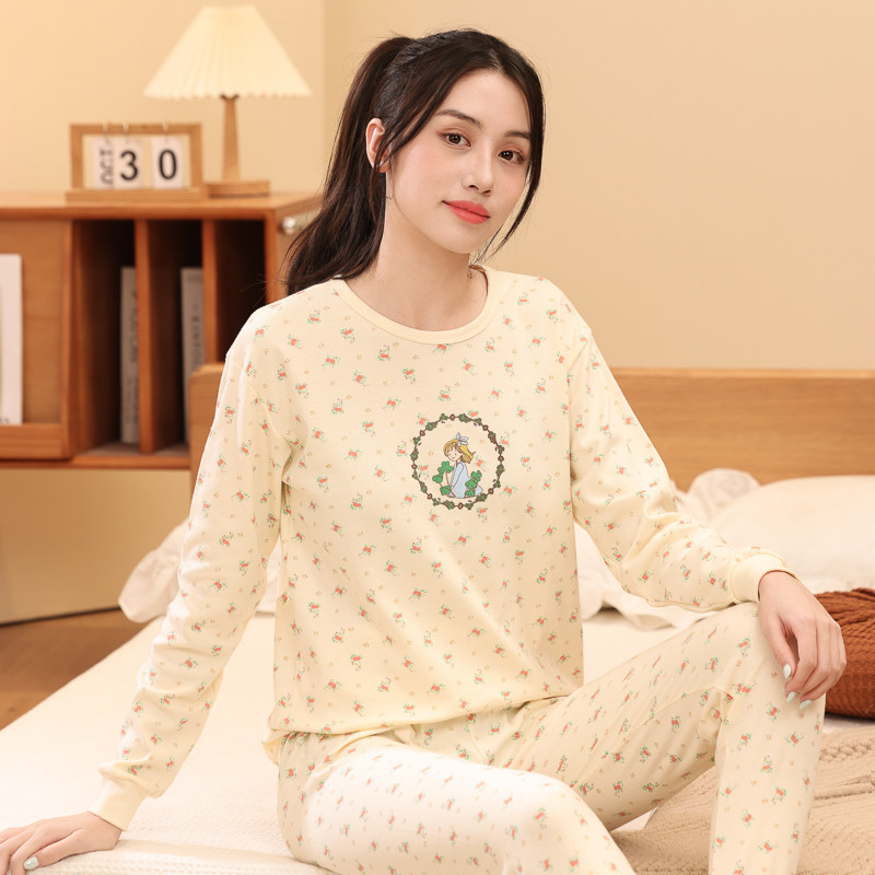 女大童秋衣秋裤纯棉套装女童儿童春秋打底内衣全棉中大童线衣线裤