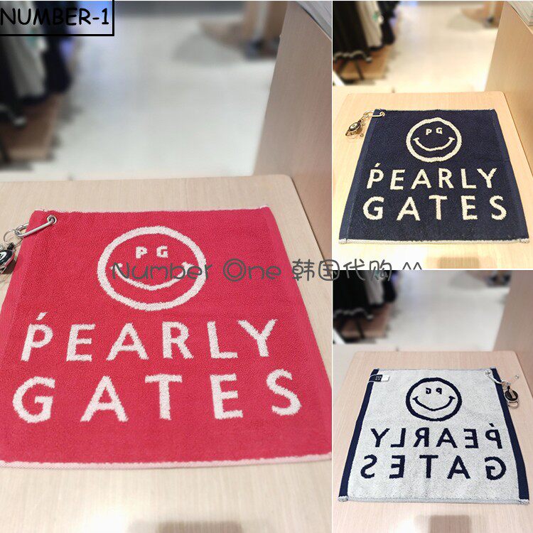 韩国代购pearly gates高尔夫毛巾23年男女夏登山扣擦球毛巾挂饰巾