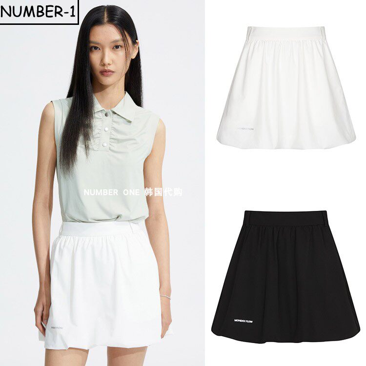 韩国代购MONDAY FLOW高尔夫球服25年女夏简约纯色透气舒适半身裙