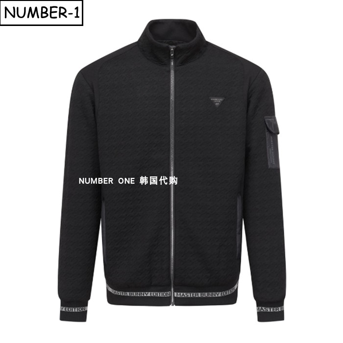 韩国代购master bunny高尔夫球服25年男冬徽标口袋小高领长袖上衣