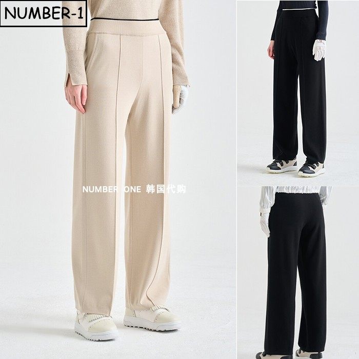 韩国代购高尔夫球服26年女春纯色徽标提花侧口袋针织裤运动裤长裤,运动服/休闲服装,高尔夫球服,淘宝优惠券,粉丝福利购,淘宝优惠卷