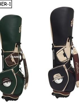 韩国代购malbon高尔夫球包25年男女秋纯色徽标图案拉链站立包球包