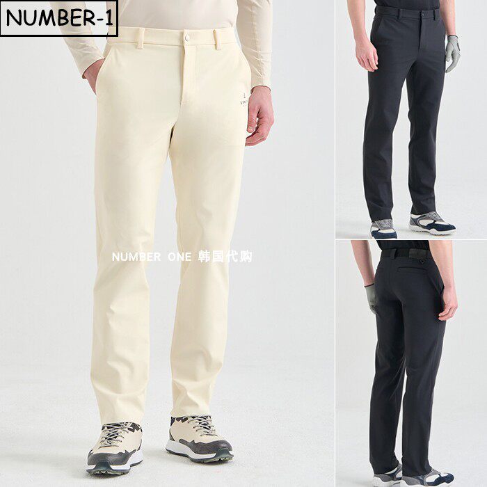 韩国代购高尔夫球服26年男春纯色徽标字母印花侧口袋运动裤休闲裤