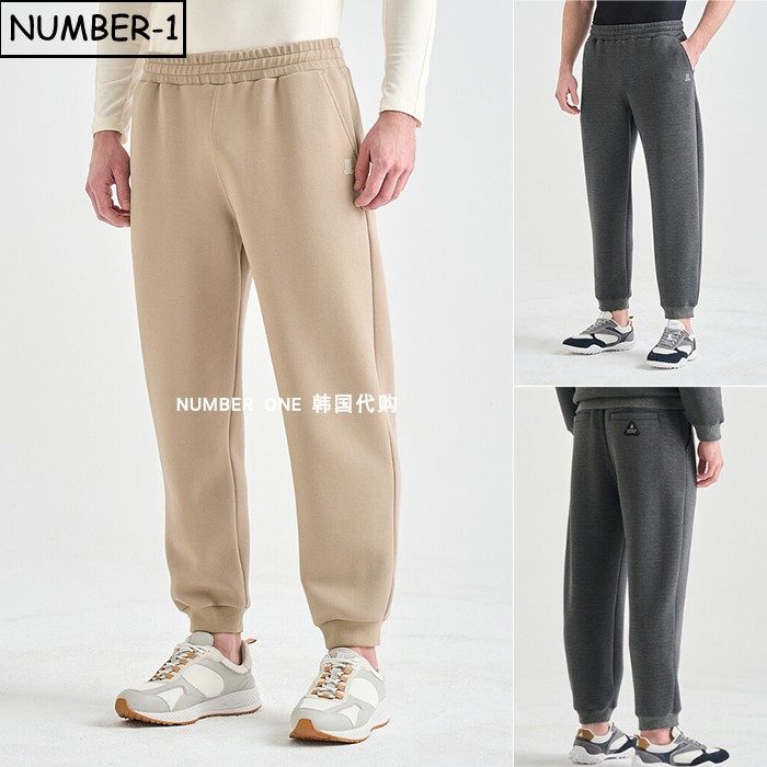 韩国代购高尔夫球服26年男春纯色徽标侧口袋抽绳慢跑裤运动裤长裤