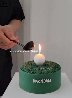 韩国代购ins高尔夫配饰24年golf球三球蜡烛 生日蜡烛套装礼盒