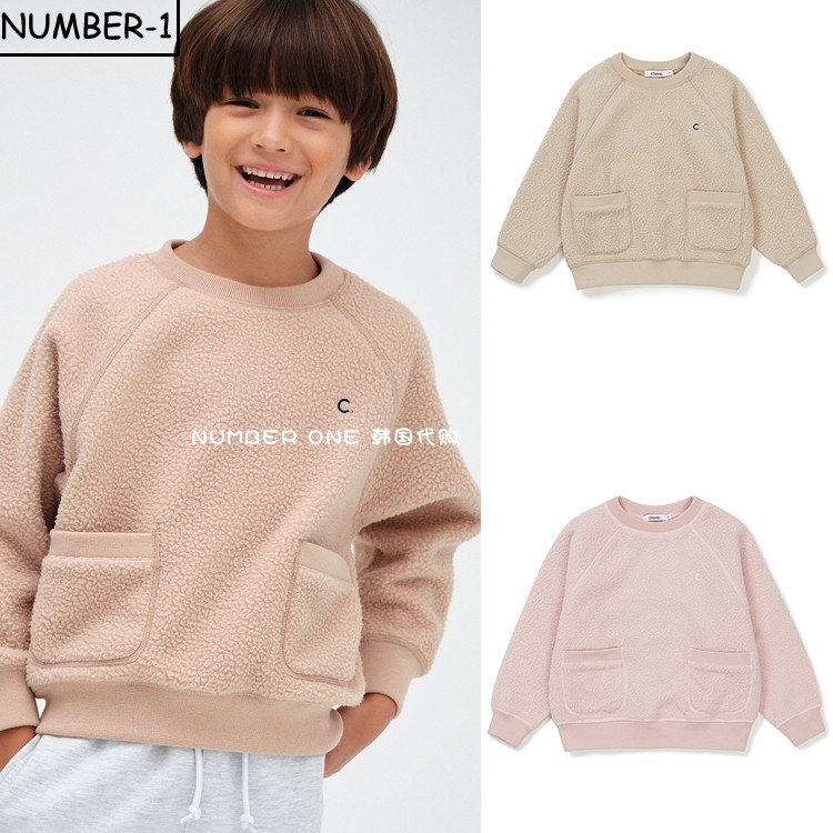 韩国代购CLOVE高尔夫球服23年男女童冬季加厚保暖纯色圆领上衣